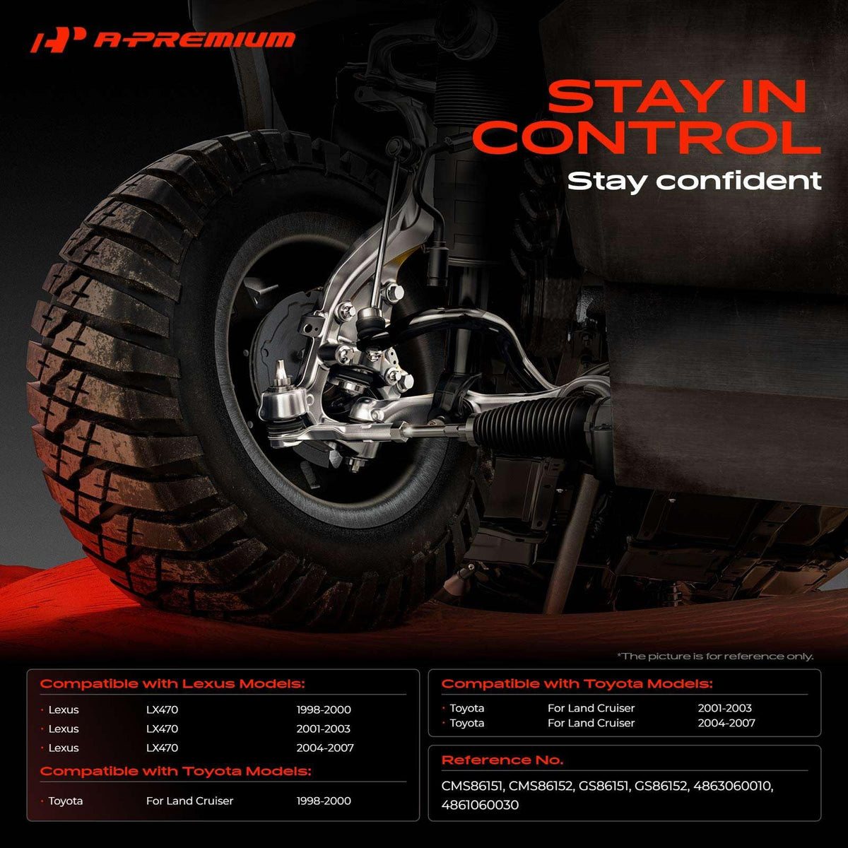 A-Premium 2-Pack Front Upper Control Arms, with Ball Joint & Bushing