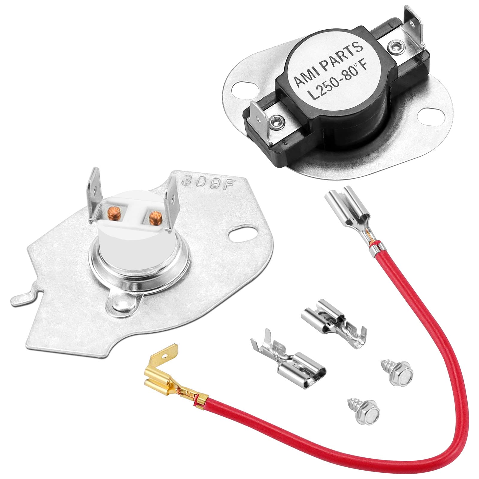 AMI PARTS 279816 Dryer Thermal Fuse & Thermostat Replacement Part Kit Replaces
