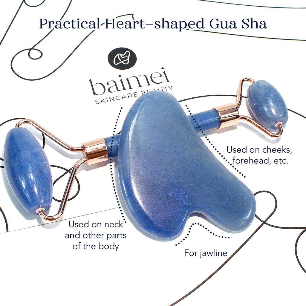 BAIMEI IcyMe Jade Face Roller & Gua Sha, Facial Beauty Skin Care Tools, Self