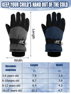 SATINIOR 2 Pairs Kids Waterproof Winter Snow Gloves Ski Gloves for Boy Girl