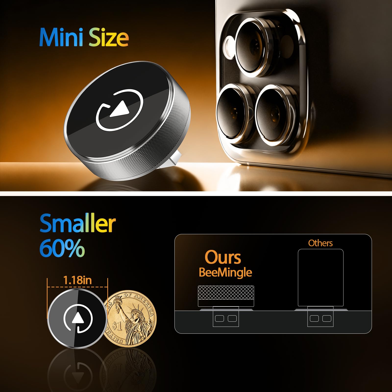 2-in-1 Wireless CarPlay Adapter for Apple iPhone & Android, Plug & Play, Auto