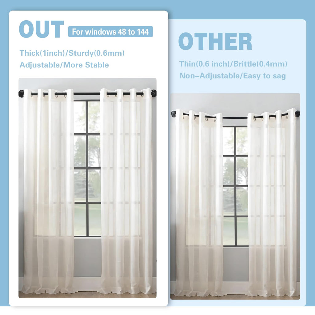 Byondeth Curtain Rods for Windows 16 to 120 Inches Adjustable Blackout Wrap