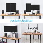 AVLT Dual Stacked Monitor Arm 13–27 inch Full Motion VESA Desk Mount Clamp