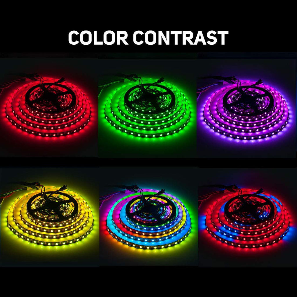SEZO WS2812B LED Strip Light 3.3FT/1M 144LEDs/m Individually Addressable