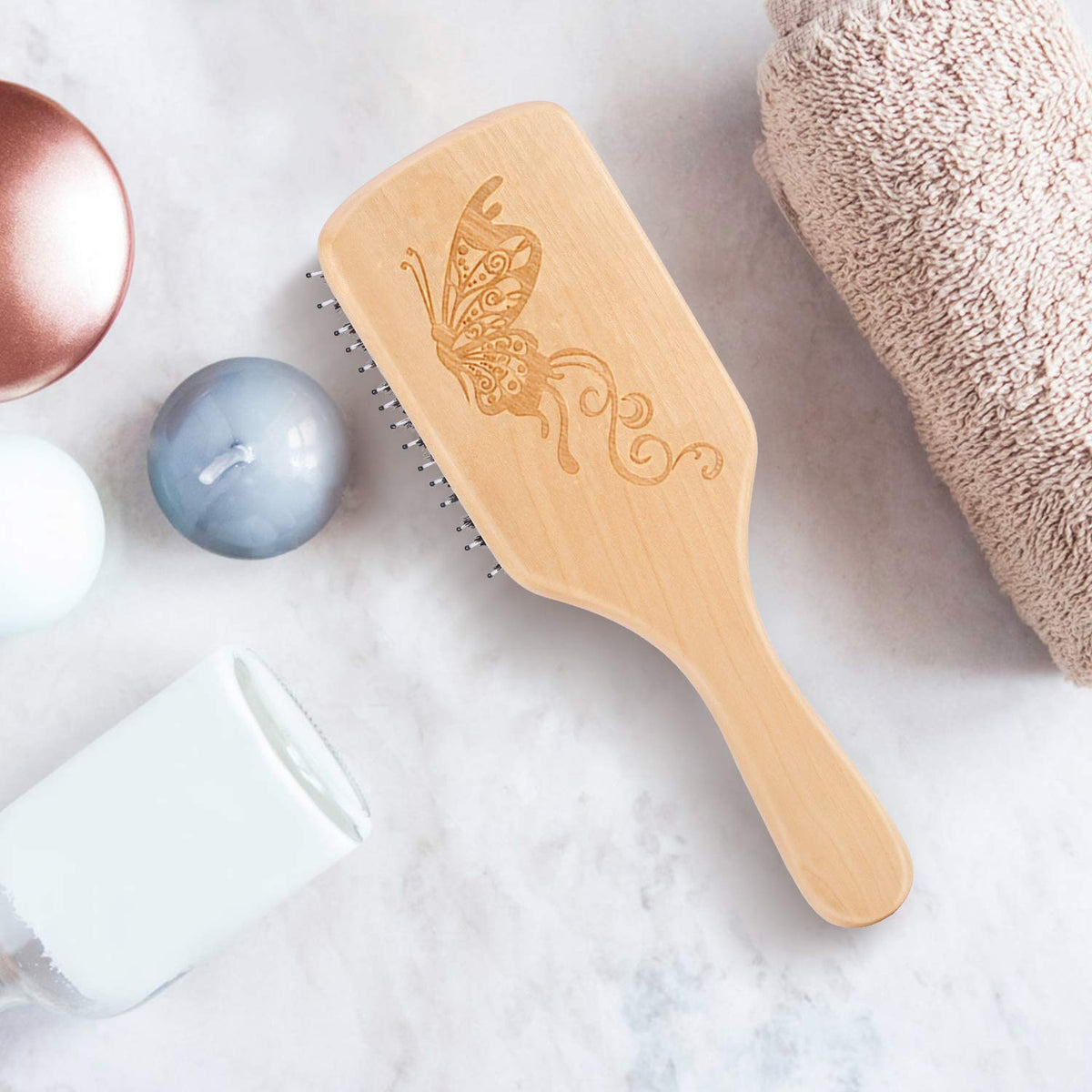 Hair Brush Boar Bristle Hairbrush for Thick Curly Thin Long Short Wet or Dry