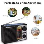 ikaufen Solar Portable FM/AM SW Radio Digital Bluetooth Speaker MP3 Player