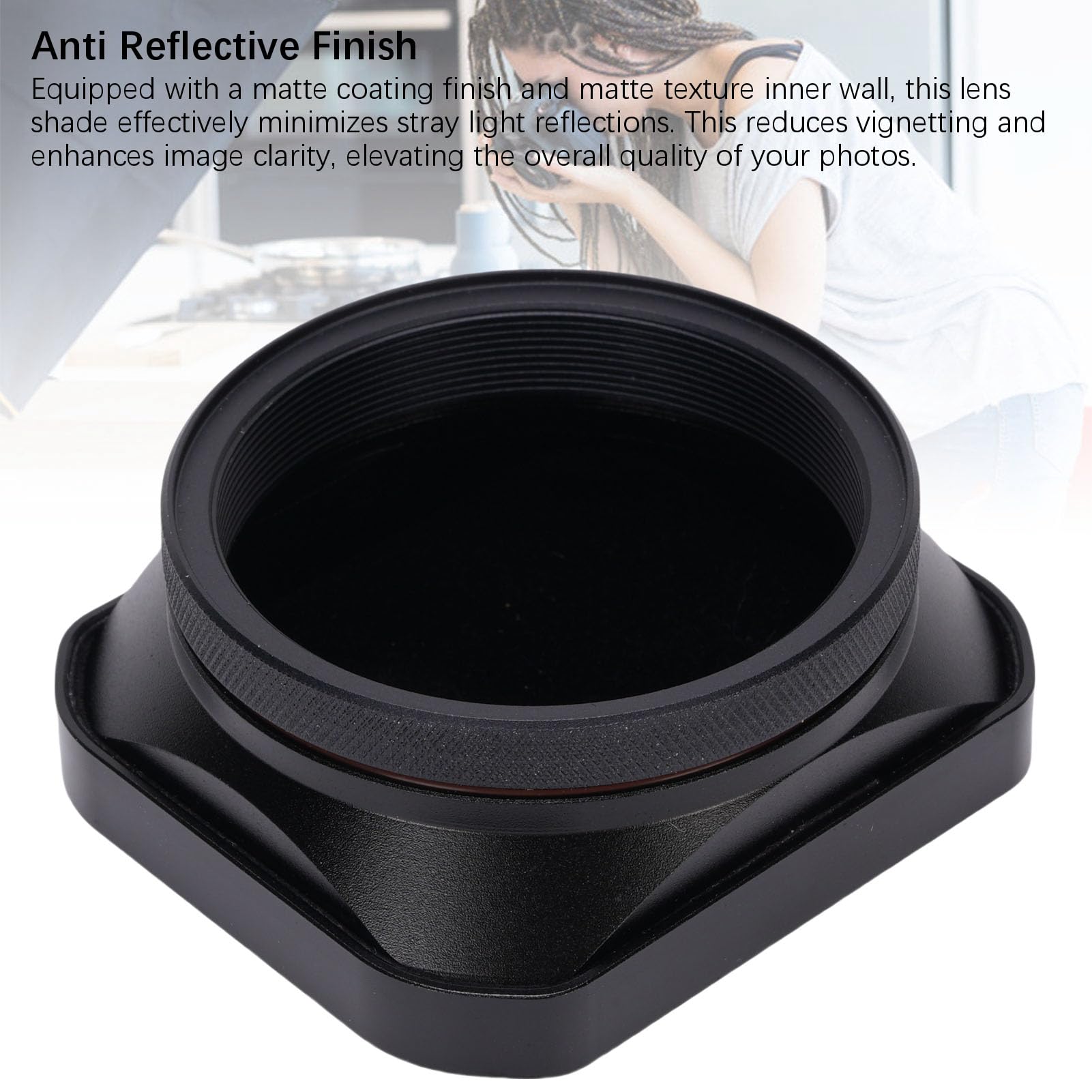 Bewinner Square Metal Lens Hood for X100VI X100V X100 Series, Camera Lens