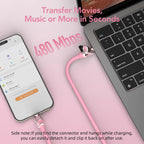 MFish 240W 4-in-1 Charging Cable with Carrying Case, 6.6FT Fast Charger USB-A &