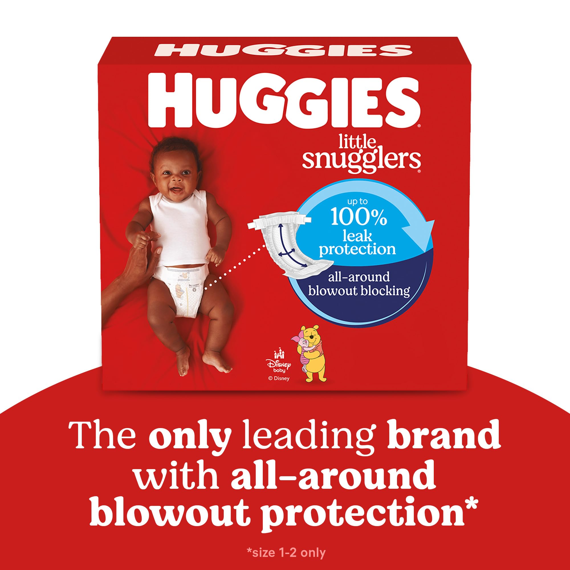 Huggies Size 1 Diapers, Little Snugglers Diapers, Size 1 (8-14 lbs), 198 Count