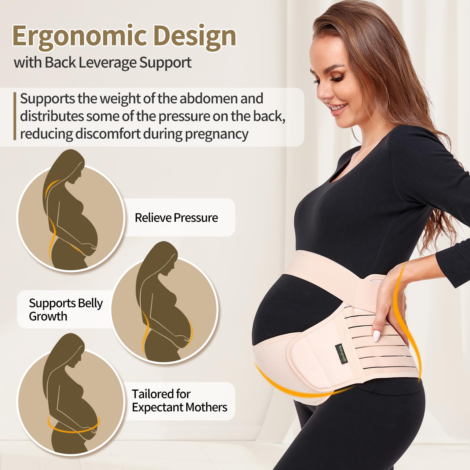 ChongErfei Maternity Belt, Pregnancy 3 in 1 Support Belt for Back/Pelvic/Hip