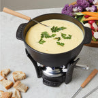 BOSKA Round Cast Iron Fondue Pot Party Pro Burner 4 Forks All Stove Cheese