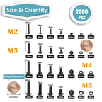 Kadrick 2520PCS Heat Set Inserts & Hex Socket Screw Assortment M2-M5 Black