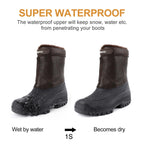 Knixmax Men's Winter Boots Waterproof Snow Shoes Mid Calf Insulated Booties Warm