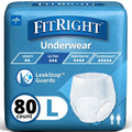80 Count Large FitRight Ultra Adult Incontinence Underwear, Heavy Absorbency, 40
