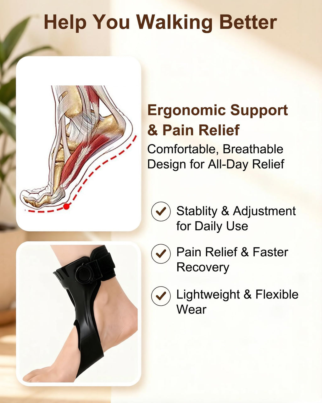 AFO Foot Drop Brace AFO Brace Drop Foot Orthosis for Hemiplegia Stroke Varus