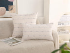 NUYECY Set of 2 Boho Throw Pillow Covers 28x28,Stone Grey and White Neutral