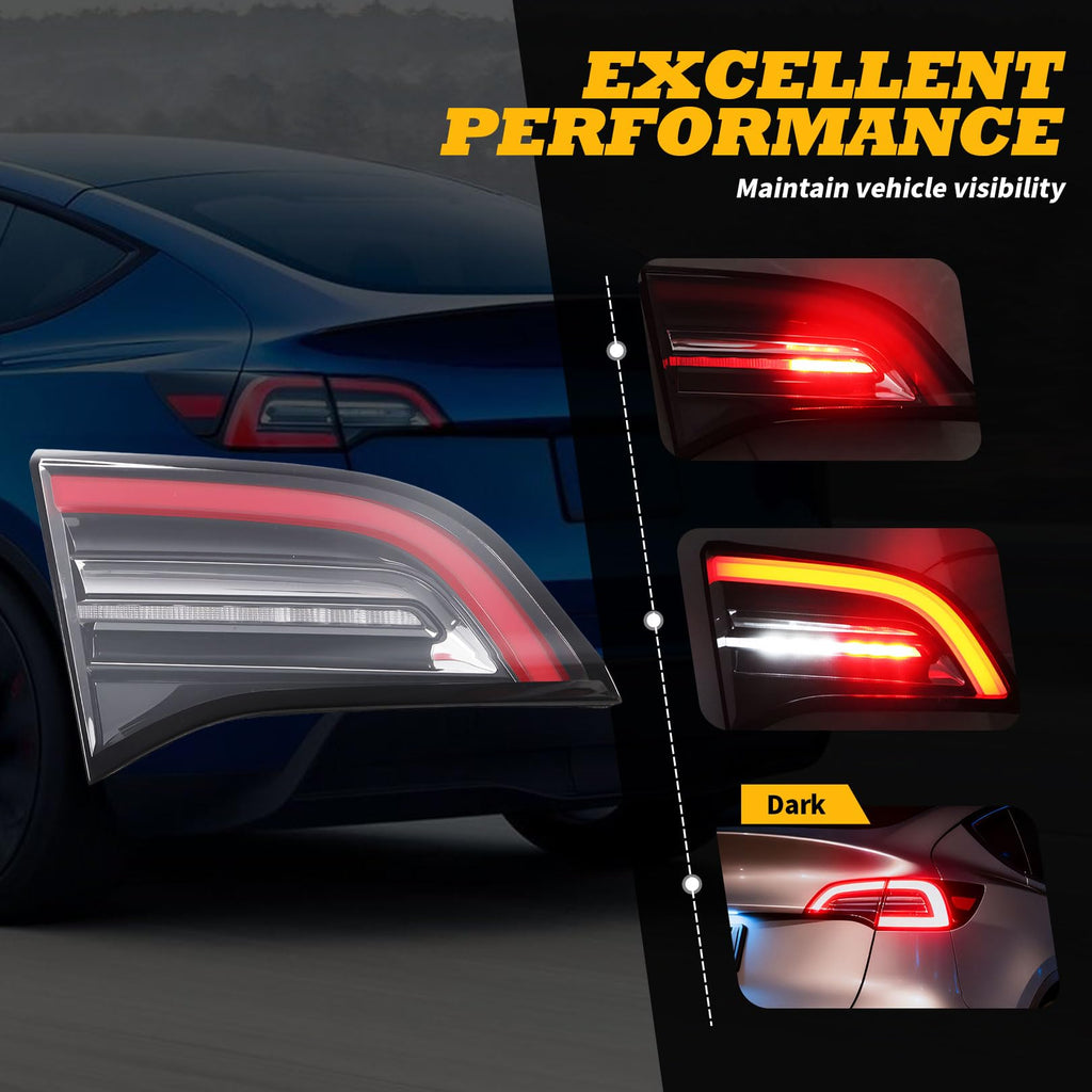 Jecoupoon 4 Pin Tail Light Compatible with Model 3 & Y 2021 2022 2023
