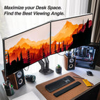 AVLT Dual Monitor Arm Desk Mount 13-43in Full Motion VESA USB Pass Through Black