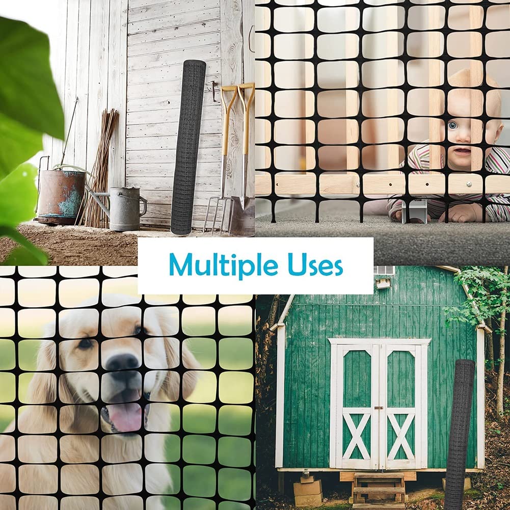 Plastic Mesh Fencing Safety Fence, Poultry Netting, with 50 Zip Ties, Reusable