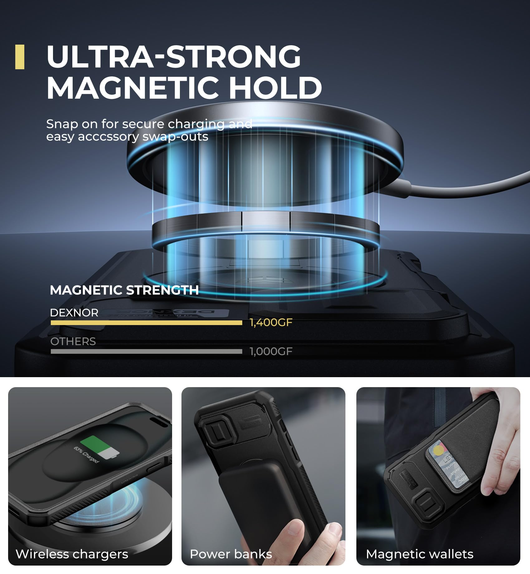 Dexnor for iPhone 15 Plus/14 Plus Case with Slide Camera Cover & Adjustable