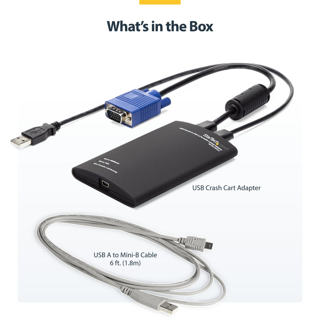 StarTech.com Portable Laptop Crash Cart Adapter for Server Management, USB/VGA