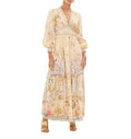 Women Puff Sleeve Midi Dress Long Sleeve Tie Waist Flowy Elegant Summer Casual