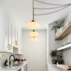 KCO Lighting Large Milk Glass Globe Pendant Light Mid Century Modern Hanging