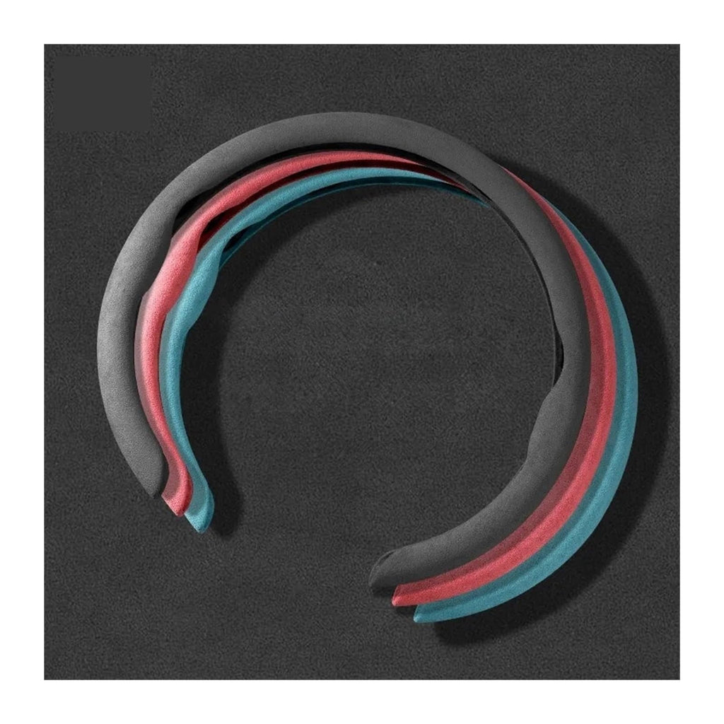 Suede Steering Wheel Cover 15 inch Tesla Model 3 Y S Ultra Thin Black Anti Slip