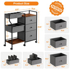 Modanais Baby Diaper Caddy Organizer Cart - 3 Tier Rolling Cart with Dividers