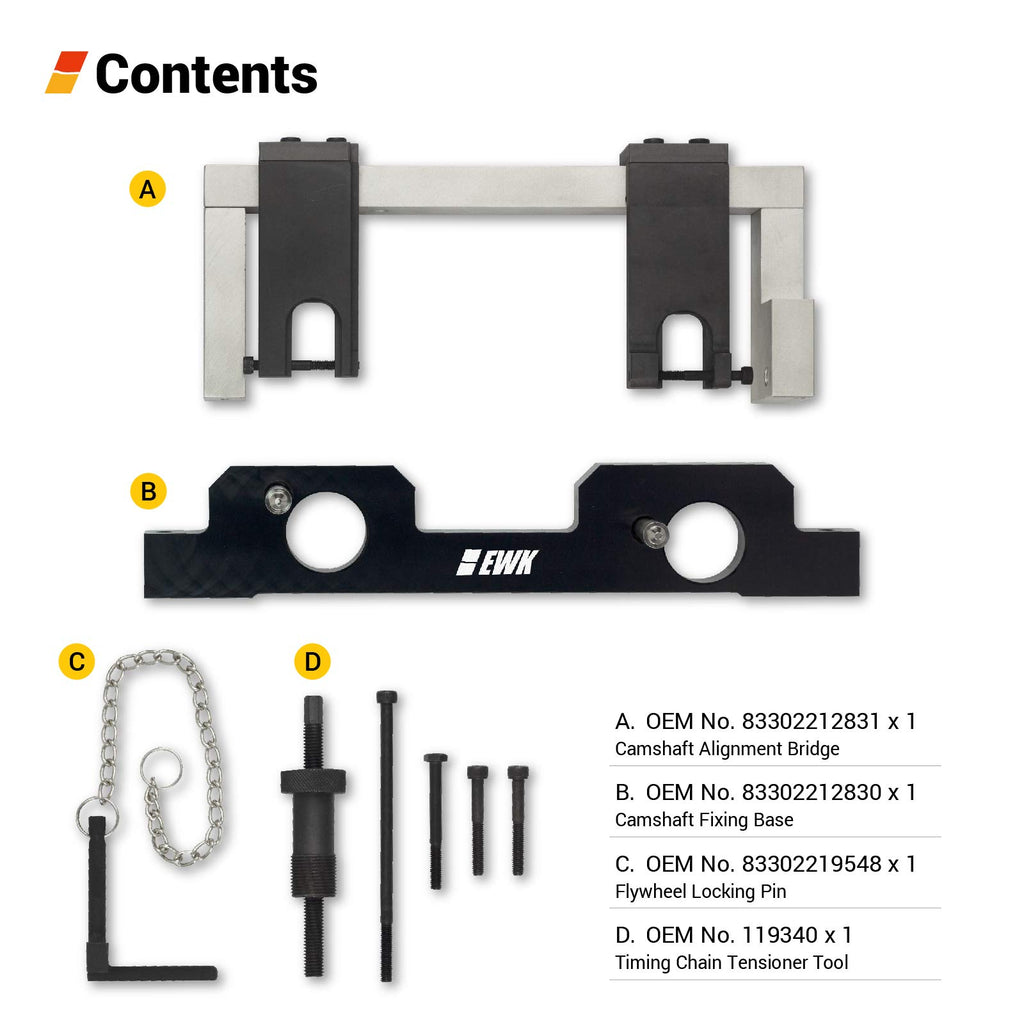 EWK 8 Pcs Engine Camshaft Timing Tool Set VANOS Flywheel Locking Tool Kit
