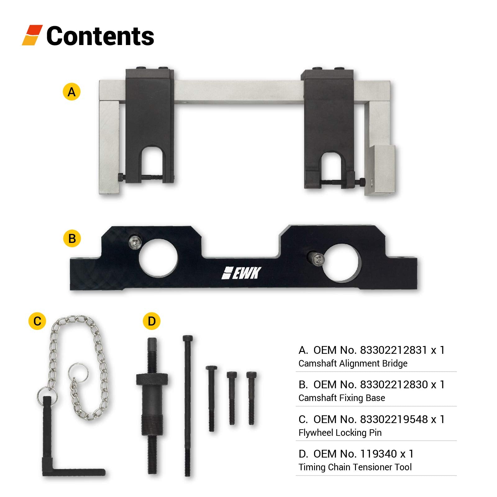 EWK 8 Pcs Engine Camshaft Timing Tool Set VANOS Flywheel Locking Tool Kit