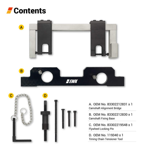 EWK 8 Pcs Engine Camshaft Timing Tool Set VANOS Flywheel Locking Tool Kit