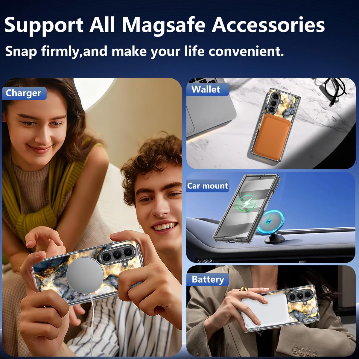 Meshine for Galaxy Z Fold 7 Case,[Compatible with MagSafe][Hinge