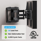 USX STAR Full Motion TV Wall Mount 37–90" UL Listed VESA 600x400 132lbs Swivel