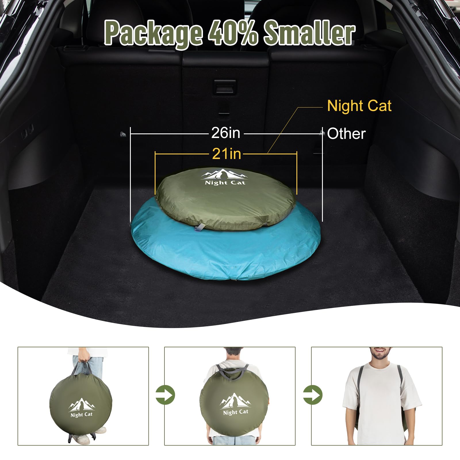 Night Cat Pop-up Camping Tent: 1 Person Tent Waterproof Instant Easy Setup