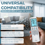 KTN828 Universal Mini Split A/C Remote Control Dual °F °C Modes