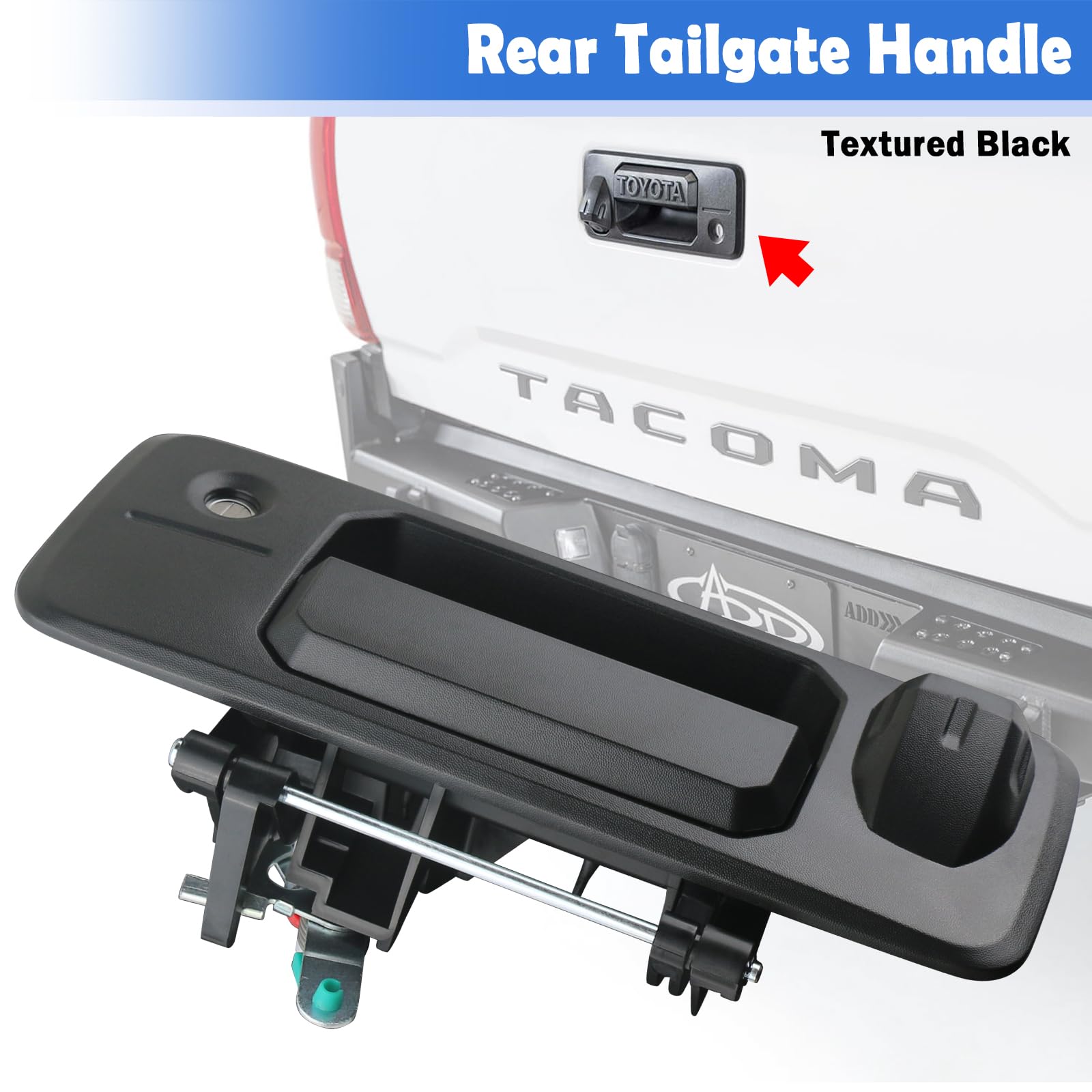 Osompar Tailgate Liftgate Latch Handle w/Key Lock Cylinder Compatible with