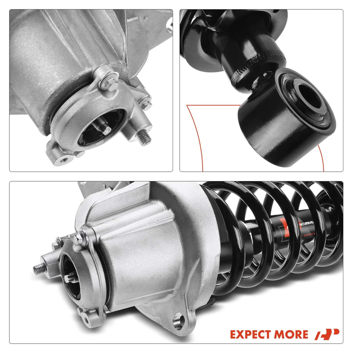 A-Premium Rear Complete Strut Assemblies with Coil Springs, Set of 2