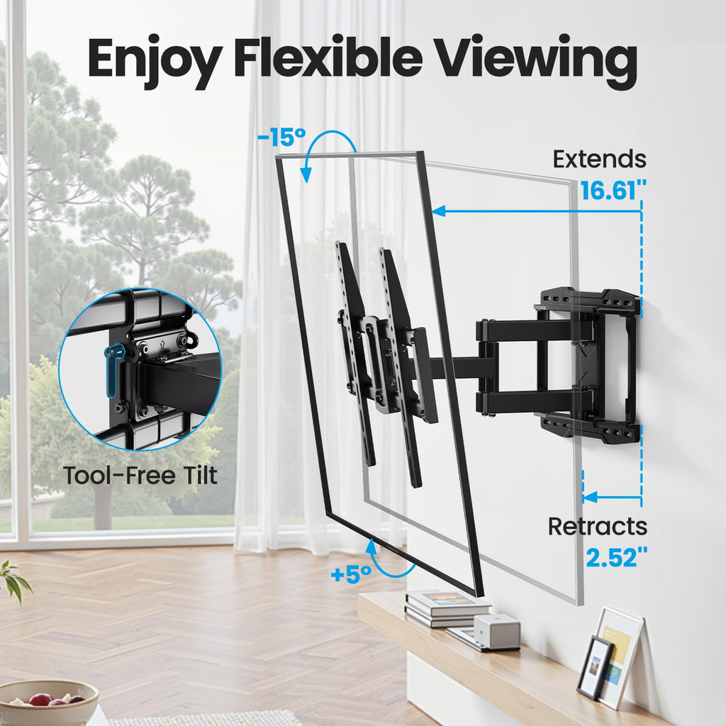 USX STAR Full Motion TV Wall Mount 37–90" UL Listed VESA 600x400 132lbs Swivel