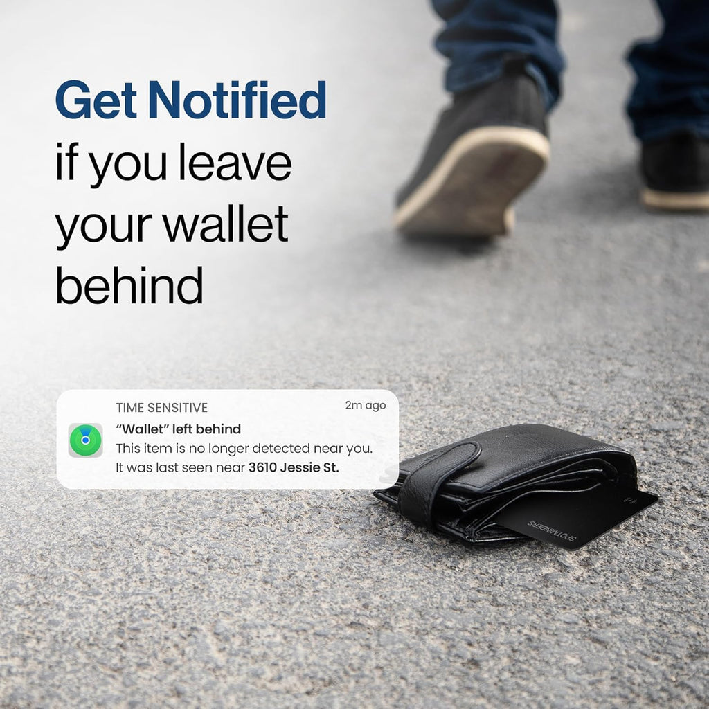 SPOTMINDERS Wallet Tracker Card Apple Find My Rechargeable IP68 Slim