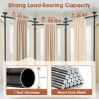 SUNALLY Room Divider Curtain Rod, No Drilling Wall Divider for Room Separation,