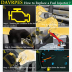 DAVRPES 4Pcs 0280155710 0280155700 Fuel Injectors 4 Holes Disc Engine Fuel Spray