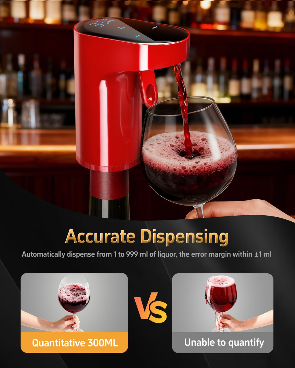 5-in-1 Electric Wine Decanter with Aerator,Smart Liquor Dispenser Adjustable