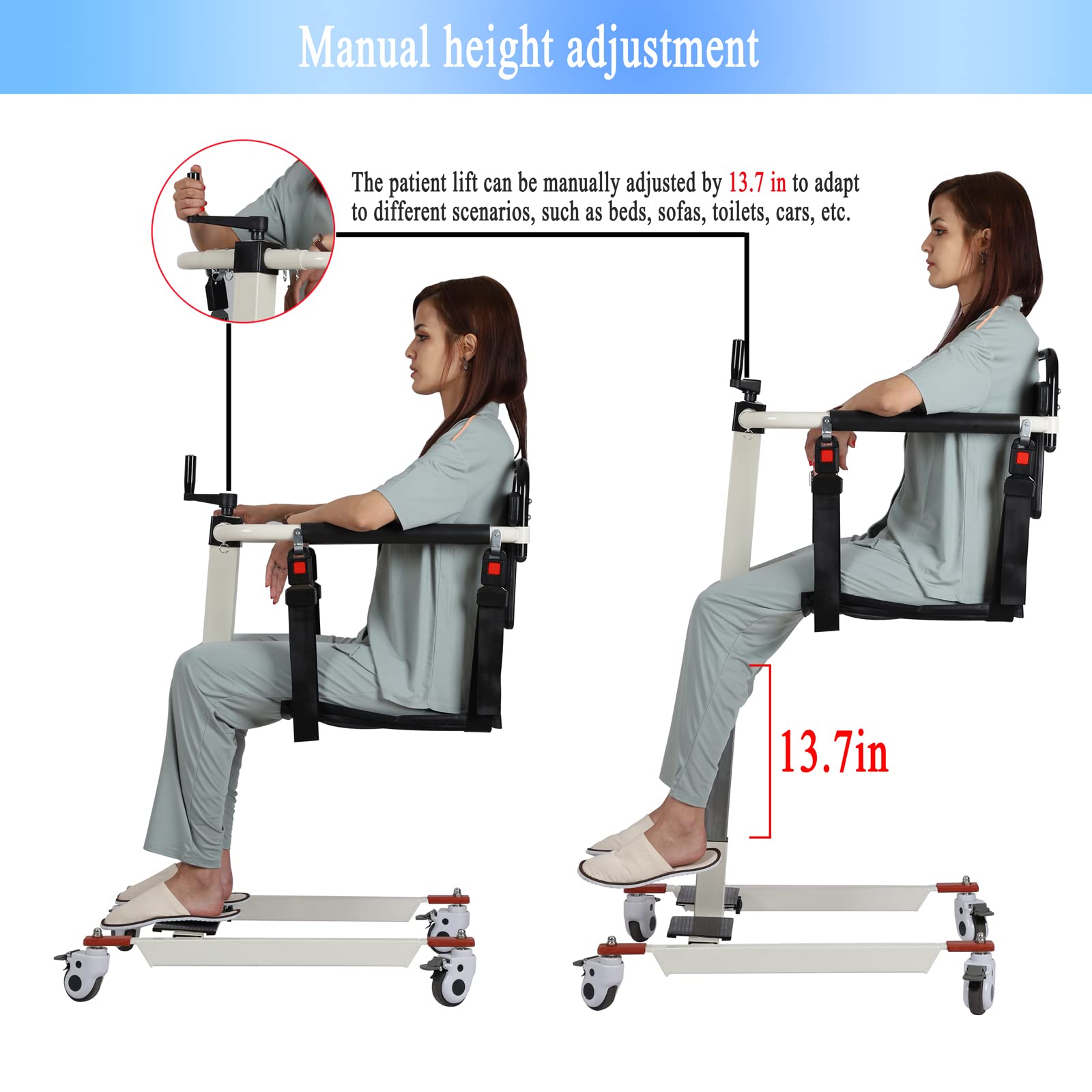 Patient Lift Transfer Chair Wheelchair Lift Elderly Home Car Bathroom Aid