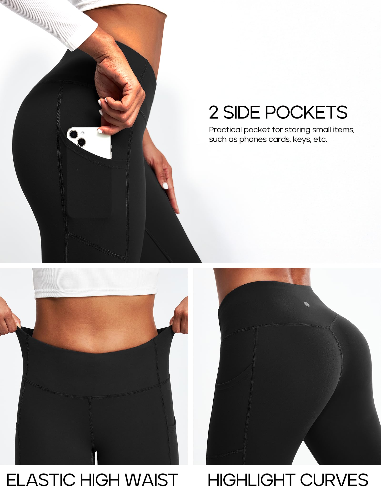 Heathyoga Fleece Lined Leggings with Pockets for Women Thermal Leggings Warm