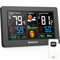 Newentor Wireless Weather Station Thermometer Clock Barometer Black