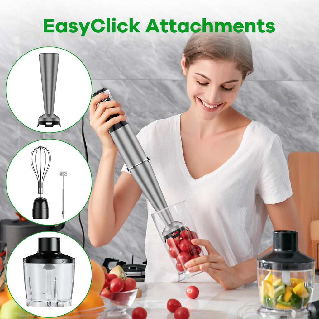 Immersion Blender Handheld Corded Hand Blenders Set 1100W, Trigger Variable