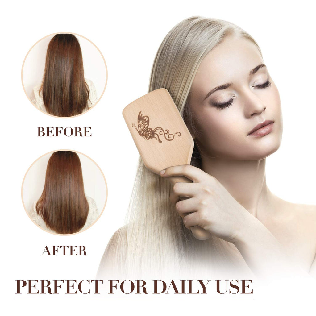 Hair Brush Boar Bristle Hairbrush for Thick Curly Thin Long Short Wet or Dry
