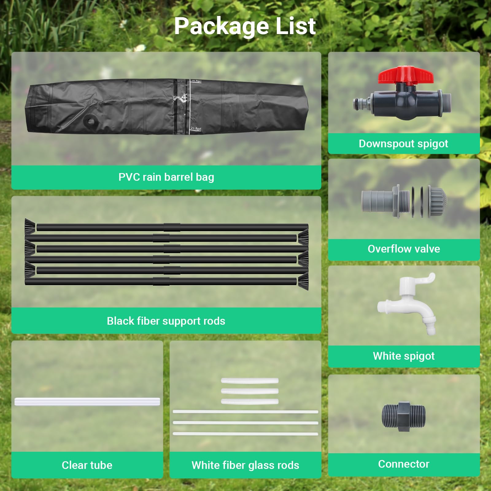 FAMIROSA 50 Gallon / 200L Rain Barrel, Collapsible Rain Barrels to Collect