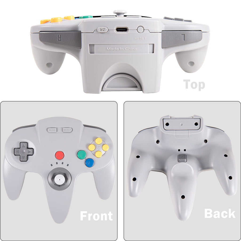 Wireless N64 Switch Online Controller, 2.4 GHz USB & N64 Receiver, Compatible